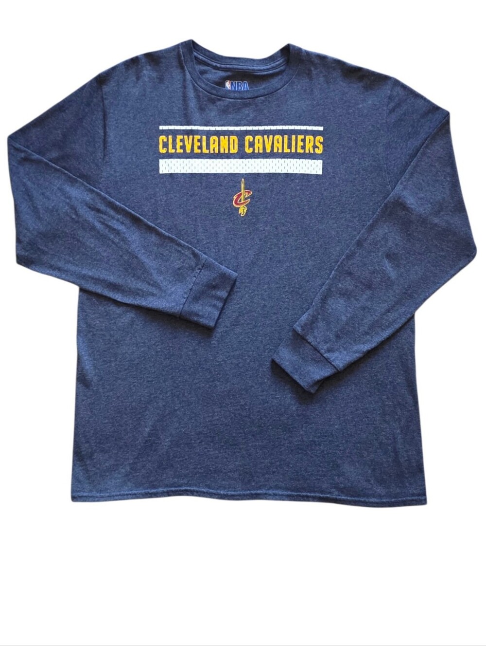 Cleveland Cavaliers Large Heather Blue NBA Basketball Long Sleeve Shirt